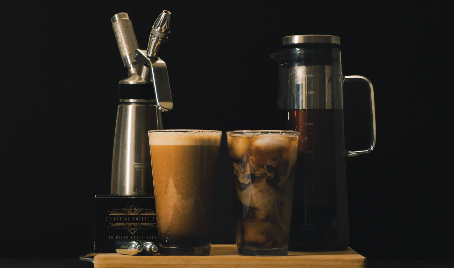 Cold Brew Connoisseur Kit - Nitroflow, Cold Brew Coffee Maker and 10 Nitrogen Cartridges